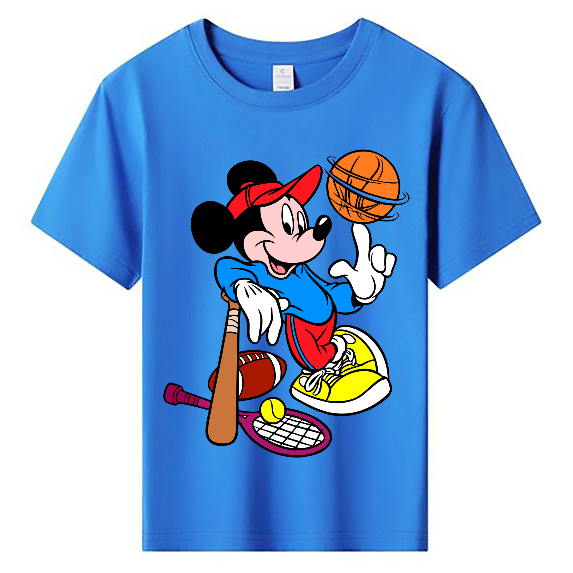 ミッキーマウス Mickey Mouse 綿100％キッズTシャツ（フロントプリント）